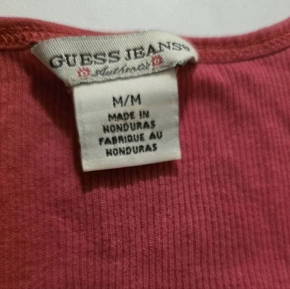 Guess Pink Rhinestone Logo Tank Top - Picture 2 of 3